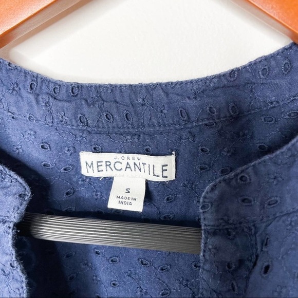 J. Crew Eyelet Camp Shirt in Navy size S Small - Picture 3 of 6
